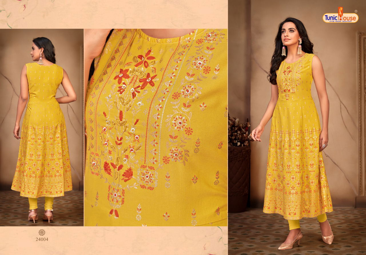 Tunic House Pankhudi Ethnic Wear Printed Designer Long Kurti Collection